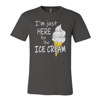 Im Just Here For The Ice Cream Summer Cute Vanilla Jersey T-Shirt | Mazezy