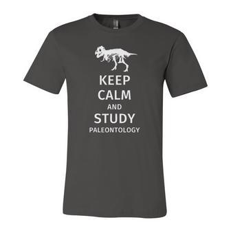 Keep Calm And Study Paleontology Paleontology Jersey T-Shirt | Mazezy
