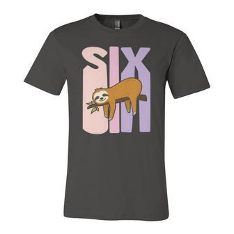 Kids 6 Years Old Cute Sloth Birthday Girl 6Th B-Day Jersey T-Shirt | Mazezy