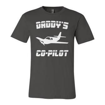Kids Daddys Co-Pilot Boy Girl Kid Birthday Plane Lover Jersey T-Shirt | Mazezy