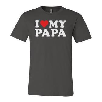 Kids I Love My Papa Toddler Boy Girl Youth Baby Jersey T-Shirt | Mazezy