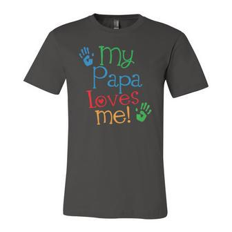 Kids My Papa Loves Me Jersey T-Shirt | Mazezy