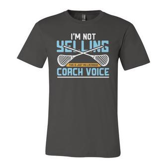 Lacrosse Coach Lax Sticks Coach Voice Jersey T-Shirt | Mazezy
