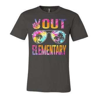 Last Day Of School Peace Out Elementary Teacher Kids Jersey T-Shirt | Mazezy