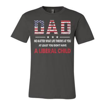 At Least You Dont Have A Liberal Child American Flag Jersey T-Shirt | Mazezy