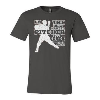 Left Handed Pitcher Your Coach Warned You Baseball Lefty Jersey T-Shirt | Mazezy