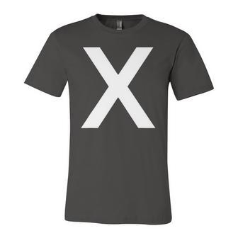 Letter X Alphabet Initial Monogram Jersey T-Shirt | Mazezy