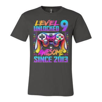 Level 9 Unlocked Awesome Since 2013 9Th Birthday Gaming V5 Unisex Jersey Short Sleeve Crewneck Tshirt - Seseable
