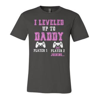 I Leveled Up To Daddy 2021 Soon To Be Dad 2021 Ver2 Jersey T-Shirt | Mazezy