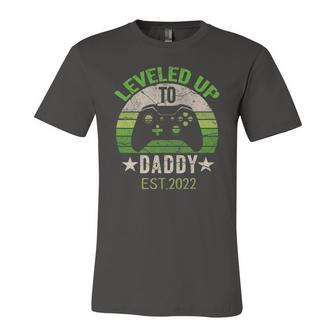 Leveled Up To Daddy 2022 Promoted To Daddy Est 2022 Jersey T-Shirt | Mazezy