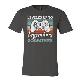 Leveled Up To Legendary Godfather Uncle Godfather Jersey T-Shirt | Mazezy