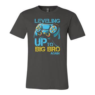 Leveling Up To Big Bro Again Gaming Lovers Vintage Jersey T-Shirt | Mazezy