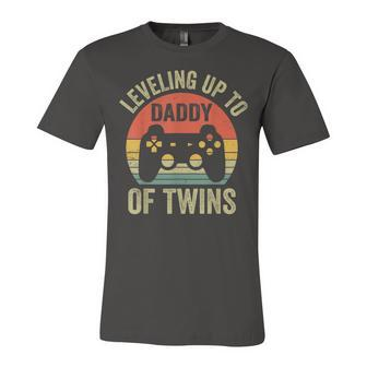 Leveling Up To Daddy Of Twins Expecting Dad Video Gamer Unisex Jersey Short Sleeve Crewneck Tshirt - Seseable