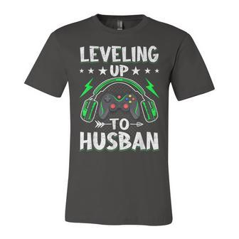 Leveling Up To Husban Husband Video Gamer Gaming Unisex Jersey Short Sleeve Crewneck Tshirt - Seseable