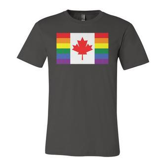 Lgbt Gay Pride Rainbow Canadian Flag Jersey T-Shirt | Mazezy