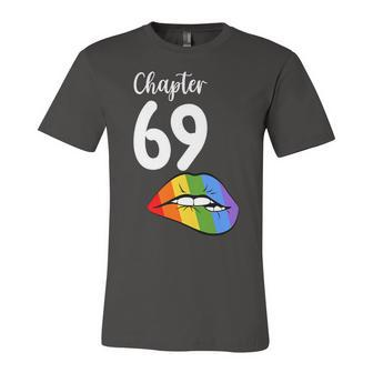 Lgbt Sexy Lips Rainbow Chapter 69 Birthday Celebration Unisex Jersey Short Sleeve Crewneck Tshirt - Seseable