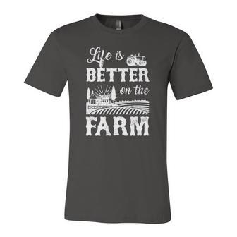 Life Is Better On The Farm Farmer Life Agriculture Jersey T-Shirt | Mazezy