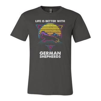 Life Is Better With German Shepherds Jersey T-Shirt | Mazezy