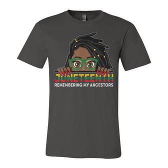Locd Hair Girl 4Th July Remembering My Ancestors Juneteenth Jersey T-Shirt | Mazezy