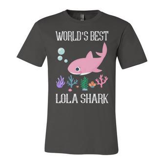 Lola Grandma Gift Worlds Best Lola Shark Unisex Jersey Short Sleeve Crewneck Tshirt - Seseable