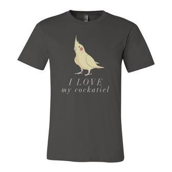 I Love My Cockatiel Cockatiel Parrot Jersey T-Shirt | Mazezy