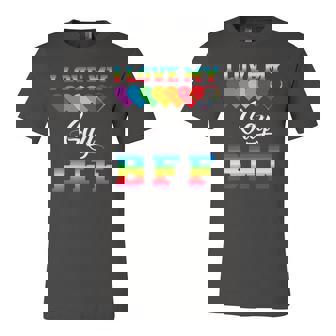 I Love My Gay Bff Rainbow Lgbt Pride Proud Lgbt Friend Ally Jersey T-Shirt | Mazezy