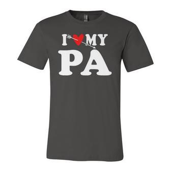 I Love My Pa With Heart Fathers Day Wear For Kid Boy Girl Jersey T-Shirt | Mazezy