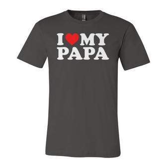 I Love My Papa Fathers Day Jersey T-Shirt | Mazezy
