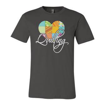 Love Quilting Heart Quilting Jersey T-Shirt | Mazezy