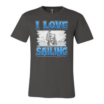 I Love Sailing Sailor Boat Ocean Ship Captain Jersey T-Shirt | Mazezy