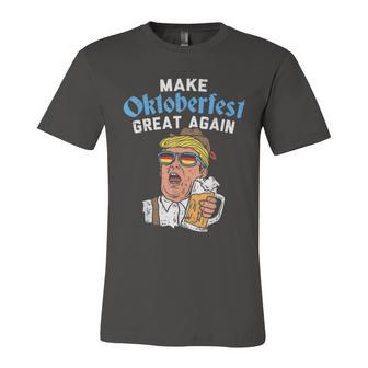 Make Oktoberfest Great Again Funny Trump Drink Beer Mug Unisex Jersey Short Sleeve Crewneck Tshirt - Monsterry