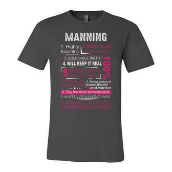 Manning Name Gift Manning Unisex Jersey Short Sleeve Crewneck Tshirt - Seseable