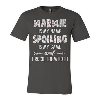 Marmie Grandma Gift Marmie Is My Name Spoiling Is My Game Unisex Jersey Short Sleeve Crewneck Tshirt - Seseable
