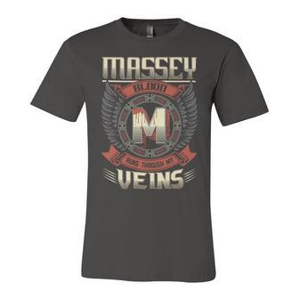 Massey Blood Run Through My Veins Name Unisex Jersey Short Sleeve Crewneck Tshirt - Seseable