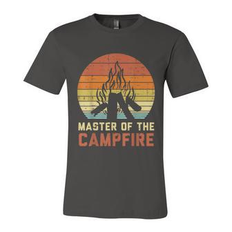 Master Of The Campfire Sunset Retro Bonfire Camping Camper Unisex Jersey Short Sleeve Crewneck Tshirt - Monsterry CA