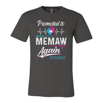 Memaw Promoted To Memaw Again Est 2022 Grandma Jersey T-Shirt | Mazezy
