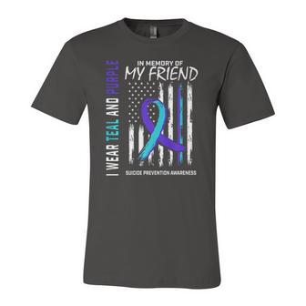 In Memory Friend Suicide Awareness Prevention American Flag Jersey T-Shirt | Mazezy