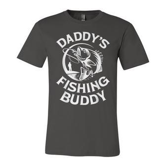 Mens Daddys Fishing Buddy Young Fishing Man Gift For Boys Kids Unisex Jersey Short Sleeve Crewneck Tshirt - Seseable
