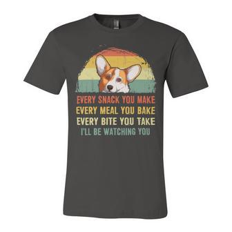 Mens Funny Corgi Retro Every Snack You Make Every Meal You Bake V2 Unisex Jersey Short Sleeve Crewneck Tshirt - Monsterry DE