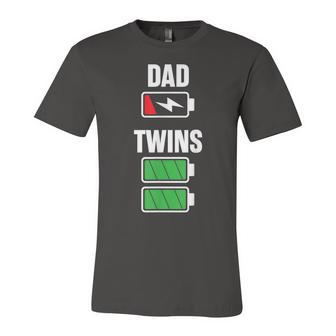 Mens Funny Dad Fathers Day Birthday Twins Twin Dad Unisex Jersey Short Sleeve Crewneck Tshirt - Seseable