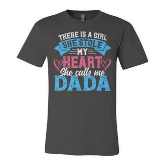 Mens Funny Fathers Day Shirt A Girl She Calls Me Dada Grandpa 7 Shirt Unisex Jersey Short Sleeve Crewneck Tshirt | Favorety