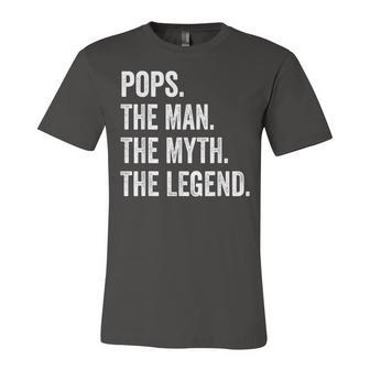 Mens Pops The Man The Myth The Legend Fathers Day Gift Unisex Jersey Short Sleeve Crewneck Tshirt - Seseable
