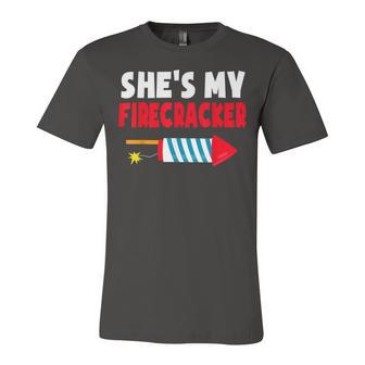 Mens Shes My Firecracker 4Th Of July Fireworks Couple Matching Unisex Jersey Short Sleeve Crewneck Tshirt - Seseable