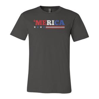 Merica 4Th Of July Independence Day Patriotic American V-Neck Jersey T-Shirt | Mazezy