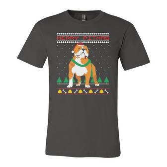 Merry Pitmas Pitbull Santa Claus Dog Ugly Christmas  Unisex Jersey Short Sleeve Crewneck Tshirt