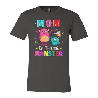 Mom Of The Little Monster Matching Birthday Son Jersey T-Shirt | Mazezy