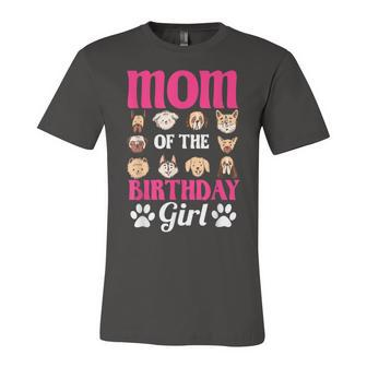 Mom Of The Birthday Girl Dog Paw Bday Party Celebration Unisex Jersey Short Sleeve Crewneck Tshirt - Seseable