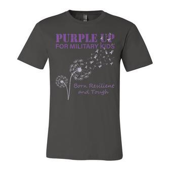 Month Of The Military Child Purple Up Soldier Kids Dandelion Unisex Jersey Short Sleeve Crewneck Tshirt - Seseable
