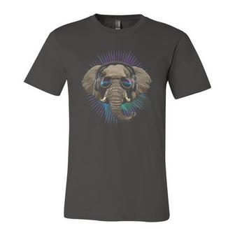 Music Elephant Dj With Headphones Musical Elephant Lovers Jersey T-Shirt | Mazezy