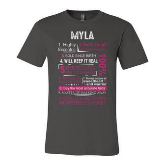Myla Name Gift Myla Name Unisex Jersey Short Sleeve Crewneck Tshirt - Seseable
